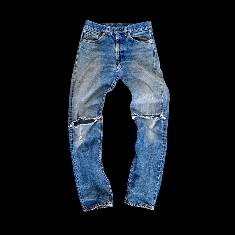 Vintage Levis 505 Mens 28x31 Blue Jeans Denim USA Levi's 60s 70's‎ Distressed